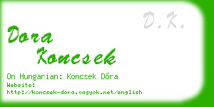 dora koncsek business card
